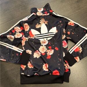 Adidas Black Floral Track Jacket